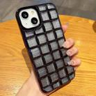 For iPhone 14 3D Grid Glitter Paper Phone Case(Black) - 1