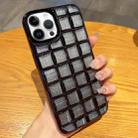For iPhone 14 Pro 3D Grid Glitter Paper Phone Case(Black) - 1