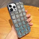 For iPhone 14 Pro Max 3D Grid Glitter Paper Phone Case(Silver) - 1