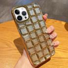 For iPhone 13 Pro Max 3D Grid Glitter Paper Phone Case(Gold) - 1