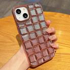 For iPhone 13 3D Grid Glitter Paper Phone Case(Rose Gold) - 1