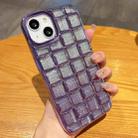 For iPhone 13 mini 3D Grid Glitter Paper Phone Case(Purple) - 1