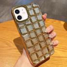 For iPhone 12 mini 3D Grid Glitter Paper Phone Case(Gold) - 1
