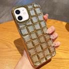 For iPhone 11 3D Grid Glitter Paper Phone Case(Gold) - 1