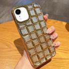 For iPhone XR 3D Grid Glitter Paper Phone Case(Gold) - 1