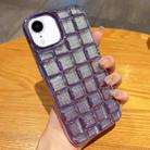 For iPhone XR 3D Grid Glitter Paper Phone Case(Purple) - 1