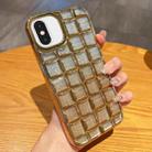 For iPhone XS Max 3D Grid Glitter Paper Phone Case(Gold) - 1