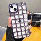 For iPhone 14 3D Grid Phone Case(Purple) - 1