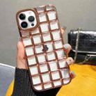 For iPhone 14 Pro 3D Grid Phone Case(Rose Gold) - 1