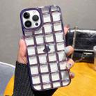 For iPhone 14 Pro 3D Grid Phone Case(Purple) - 1