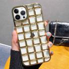 For iPhone 14 Pro Max 3D Grid Phone Case(Gold) - 1