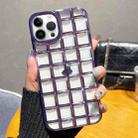 For iPhone 13 Pro 3D Grid Phone Case(Purple) - 1
