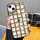 For iPhone 13 mini 3D Grid Phone Case(Gold) - 1