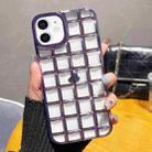 For iPhone 12 / 12 Pro 3D Grid Phone Case(Purple) - 1