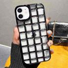 For iPhone 12 mini 3D Grid Phone Case(Black) - 1