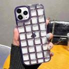 For iPhone 11 Pro Max 3D Grid Phone Case(Purple) - 1