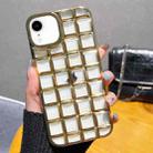 For iPhone XR 3D Grid Phone Case(Gold) - 1