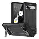 For Google Pixel 7a Matte Holder Phone Case(Black) - 1