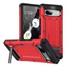 For Google Pixel 7 Pro 5G Matte Holder Phone Case(Red) - 1