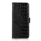 For iPhone 16 Crocodile Top Layer Cowhide Leather Phone Case(Black) - 3