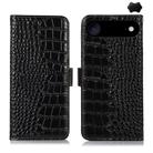 For iPhone 17 Air Crocodile Top Layer Cowhide Leather Phone Case(Black) - 1