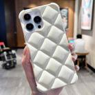 For iPhone 14 Pro Diamond Lattice Varnish TPU Phone Case(White) - 1