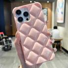 For iPhone 14 Pro Diamond Lattice Varnish TPU Phone Case(Pink) - 1