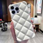 For iPhone 12 Pro Max Diamond Lattice Varnish TPU Phone Case(White) - 1