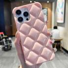 For iPhone 12 Pro Max Diamond Lattice Varnish TPU Phone Case(Pink) - 1