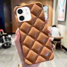 For iPhone 11 Diamond Lattice Varnish TPU Phone Case(Brown) - 1