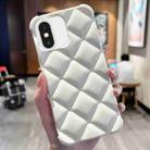 For iPhone XS / X Diamond Lattice Varnish TPU Phone Case(White) - 1