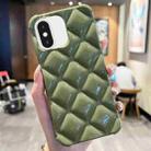 For iPhone XS / X Diamond Lattice Varnish TPU Phone Case(Olive Green) - 1