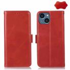 For iPhone 15 Crazy Horse Top Layer Cowhide Leather Phone Case(Red) - 1