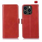 For iPhone 16 Pro Crazy Horse Top Layer Cowhide Leather Phone Case(Red) - 1