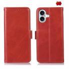 For iPhone 16 Plus Crazy Horse Top Layer Cowhide Leather Phone Case(Red) - 1