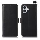 For iPhone 17 Crazy Horse Top Layer Cowhide Leather Phone Case(Black) - 1