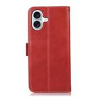 For iPhone 17 Crazy Horse Top Layer Cowhide Leather Phone Case(Red) - 3