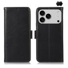 For iPhone 17 Pro Max Crazy Horse Top Layer Cowhide Leather Phone Case(Black) - 1