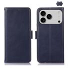 For iPhone 17 Pro Max Crazy Horse Top Layer Cowhide Leather Phone Case(Blue) - 1