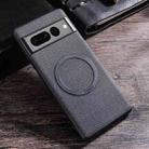 For Google Pixel 8 Pro Magsafe Magnetic Ring Cloth Texture Phone Case(Black) - 1