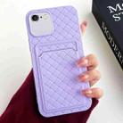 For iPhone SE 2022 / SE 2020 / 8 / 7 Weave Texture Card Slot Skin Feel Phone Case(Light Purple) - 1