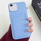For iPhone SE 2022 / SE 2020 / 8 / 7 Weave Texture Card Slot Skin Feel Phone Case(Sky Blue) - 1