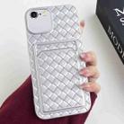 For iPhone SE 2022 / SE 2020 / 8 / 7 Weave Texture Card Slot Skin Feel Phone Case(Silver) - 1