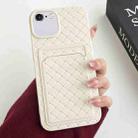 For iPhone SE 2022 / SE 2020 / 8 / 7 Weave Texture Card Slot Skin Feel Phone Case(White) - 1