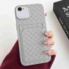 For iPhone SE 2022 / SE 2020 / 8 / 7 Weave Texture Card Slot Skin Feel Phone Case(Grey) - 1