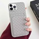 For iPhone 13 Pro Max Weave Texture Card Slot Skin Feel Phone Case(Grey) - 1