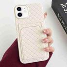 For iPhone 12 / 12 Pro Weave Texture Card Slot Skin Feel Phone Case(White) - 1
