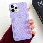 For iPhone 11 Pro Max Weave Texture Card Slot Skin Feel Phone Case(Light Purple) - 1