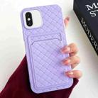 For iPhone XS / X Weave Texture Card Slot Skin Feel Phone Case(Light Purple) - 1