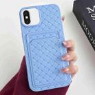 For iPhone XS / X Weave Texture Card Slot Skin Feel Phone Case(Sky Blue) - 1